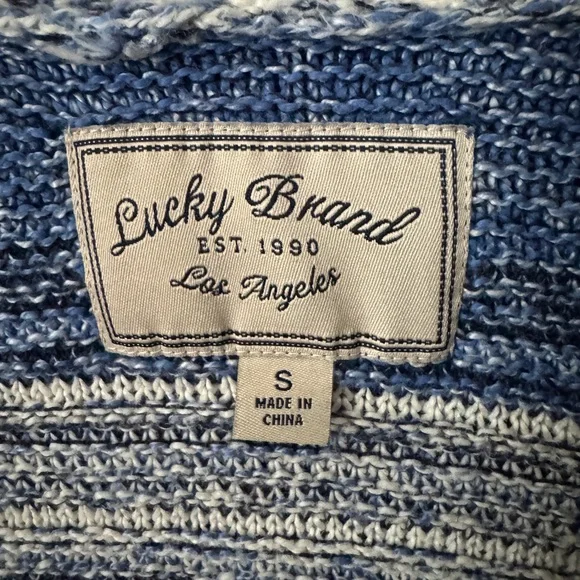 Lucky Brand Blue and White Women's Cardigan - Picture 4 of 5